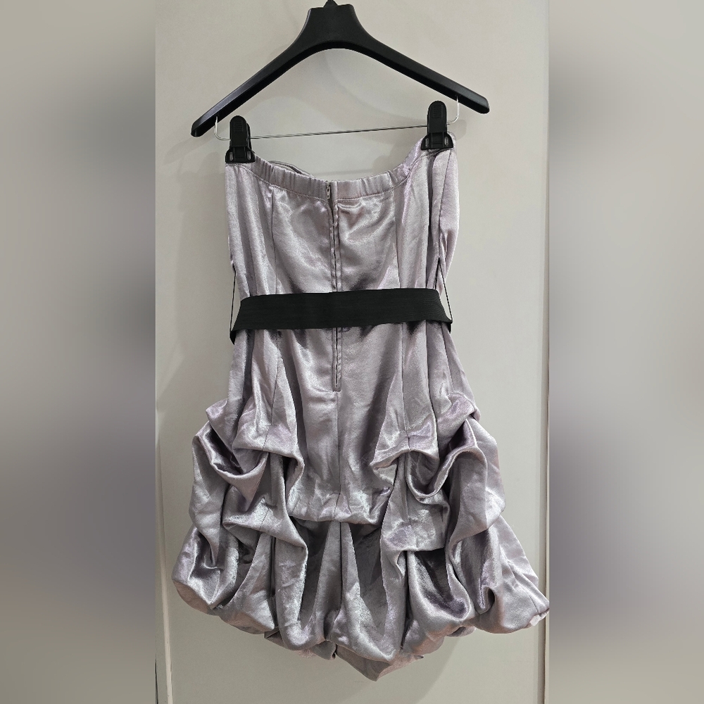 Ruby Rox Silver Dress with Black Accent Belt - Picture 2 of 3